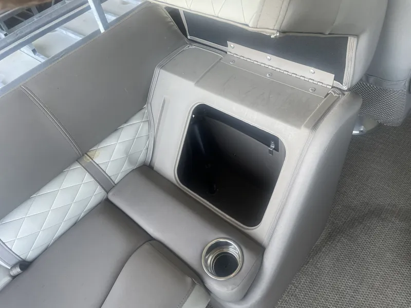 Slide: The Image of 2020 Bennington SSRFBXP boat seat with storage compartment and cup holder. - 7