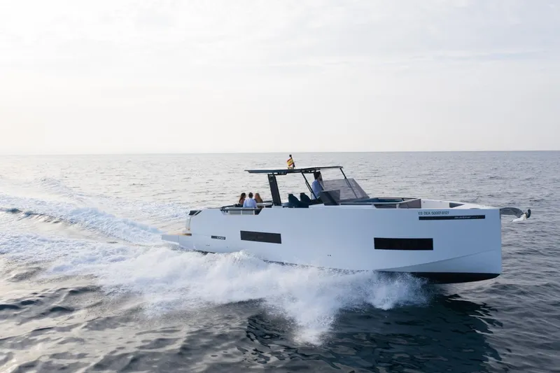 The Image of 2026 De Antonio Yachts 50 Open cruising on open sea, sleek design, modern luxury. - 0