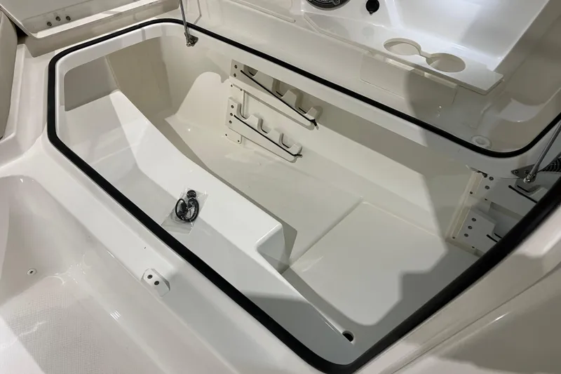 Slide: The Image of Spacious storage compartment in 2026 World Cat 265 DC-X boat. - 35