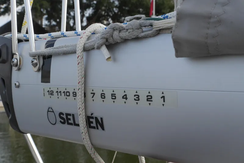 Slide: The Image of Deck of 1976 Westsail 32 sailboat with hatch and rigging details. - 19