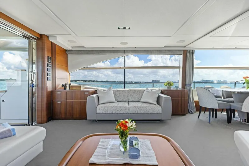 Slide: The Image of Luxurious interior of 2018 Princess Y75 yacht with elegant seating and ocean view. - 11
