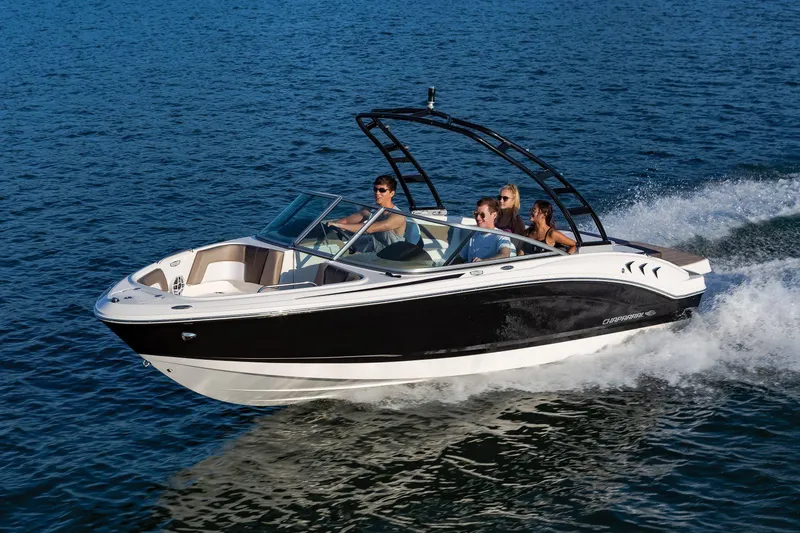 The Image of Manufacturer Provided Image: 2025 Chaparral 21 SSi boat cruising on open water with passengers enjoying the ride. - 0