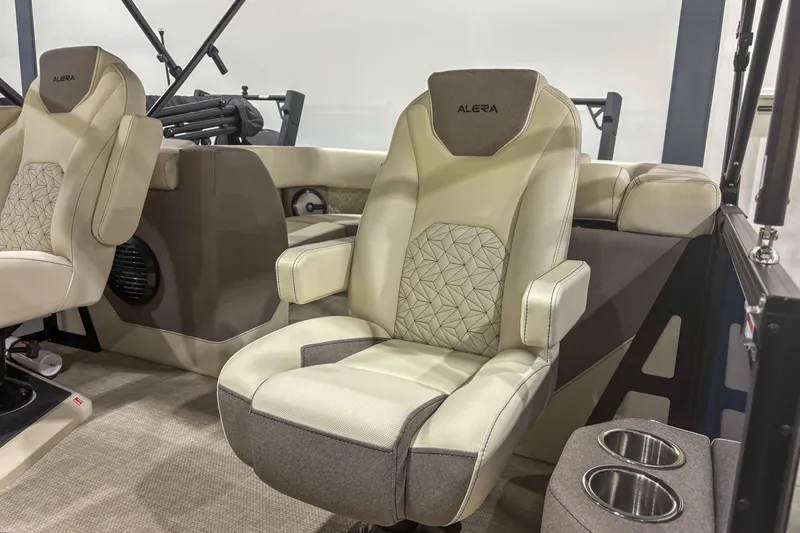 Slide: The Image of Luxurious Alera M23Q 2026 boat seats with elegant design and cup holders. - 3
