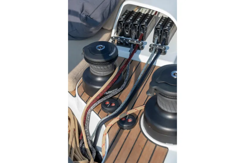 Slide: The Image of Winches and ropes on the deck of a 2026 Beneteau First 53 sailboat. - 24