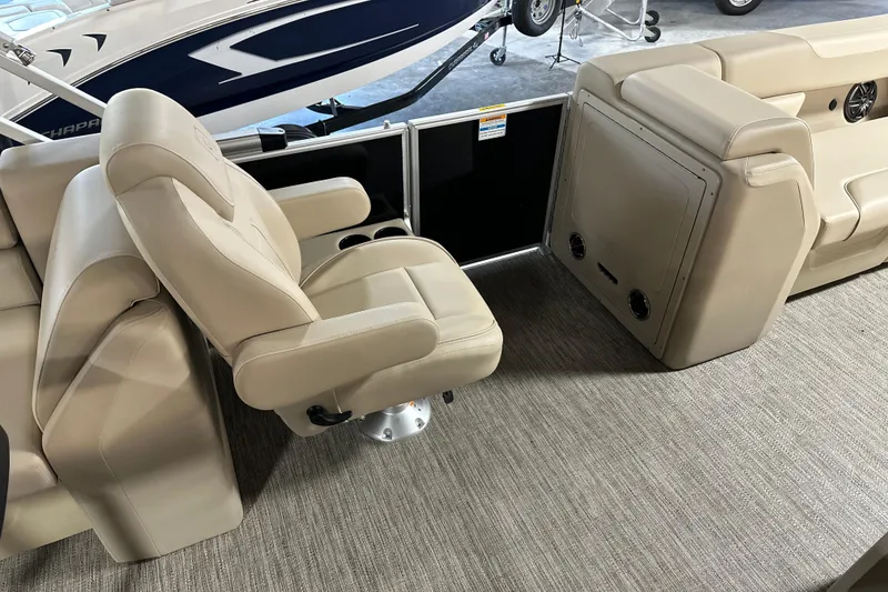 Slide: The Image of Luxurious seating on 2026 Godfrey SWEETWATER 2286 SB pontoon boat, featuring beige upholstery. - 14