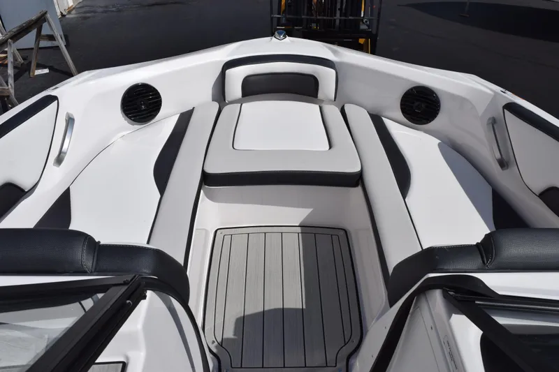 Slide: The Image of 2026 Yamaha Boats 195S interior with sleek seating and modern design. - 11
