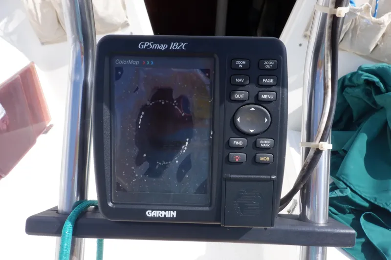 Slide: The Image of Garmin GPSmap 182C on 2002 Seaward Eagle 32 RK sailboat dashboard. - 15