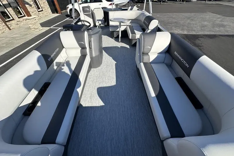 Slide: The Image of 2025 Bennington S Fish 22 SF pontoon boat interior with spacious seating and modern design. - 11