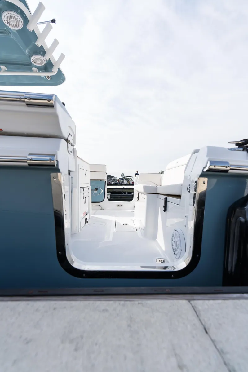 Slide: The Image of 2026 Sea Hunt Ultra 275 SE boat interior with sleek seating and modern design. - 37