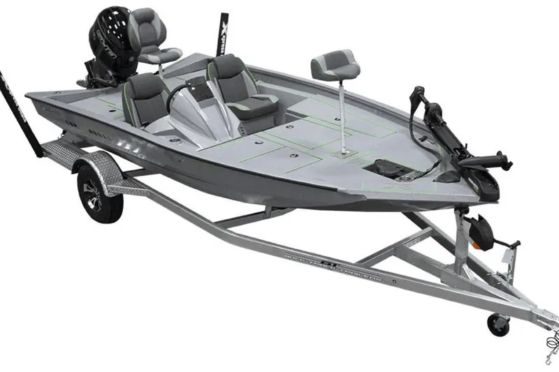 Slide: The Image of 2026 SeaArk ProCat 240 fishing boat on trailer, featuring modern design and seating. - 14