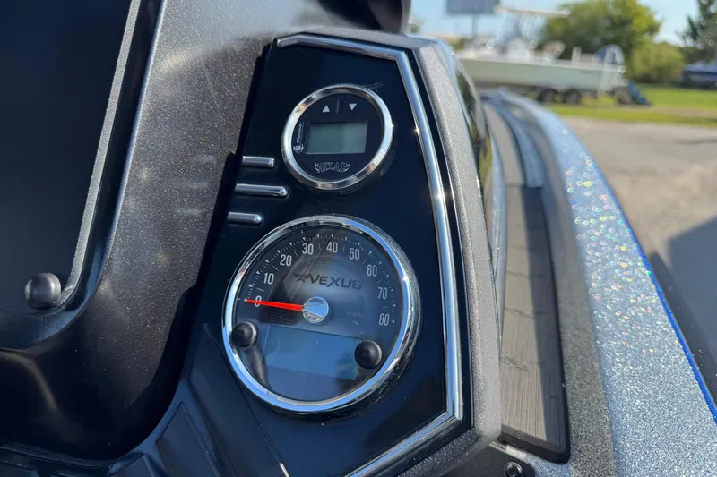Slide: The Image of Close-up of 2023 Vexus VX20 dashboard with speedometer and digital display. - 9