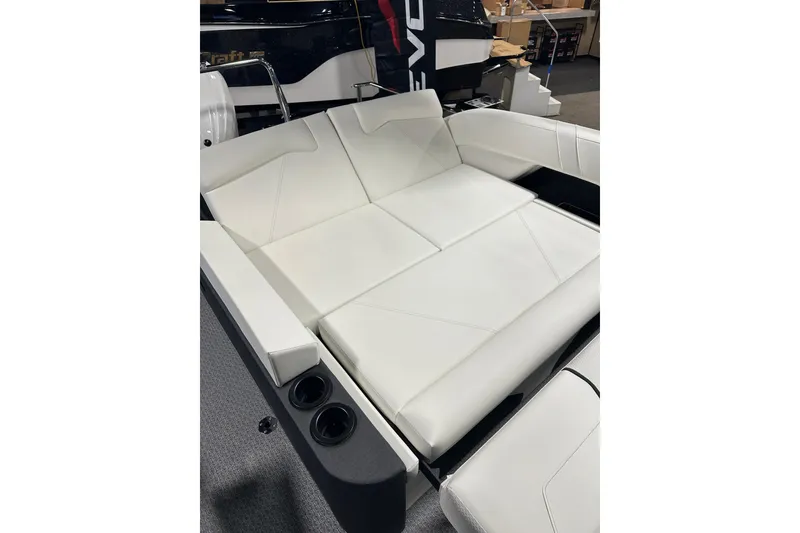 Slide: The Image of Luxurious white seating on 2026 Evotti 723CS boat, featuring modern design and comfort. - 24