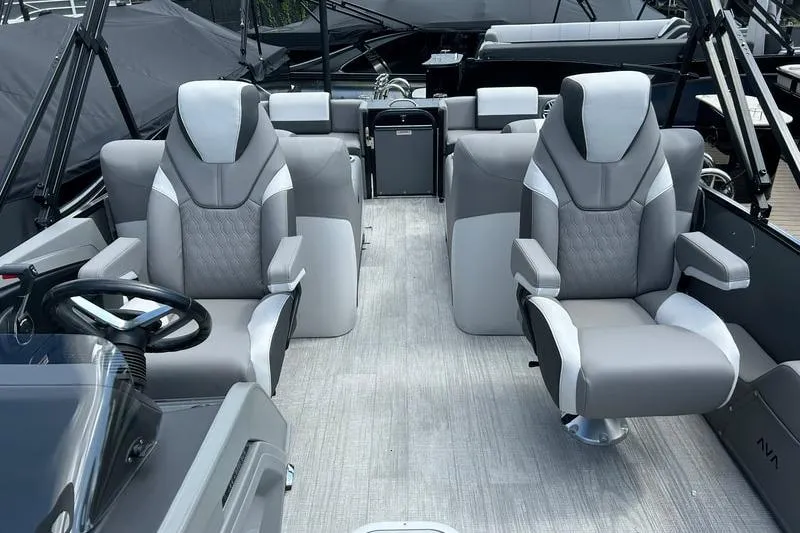 Slide: The Image of 2024 Avalon Catalina Platinum Rear Lounger interior with luxurious seating and modern design. - 3