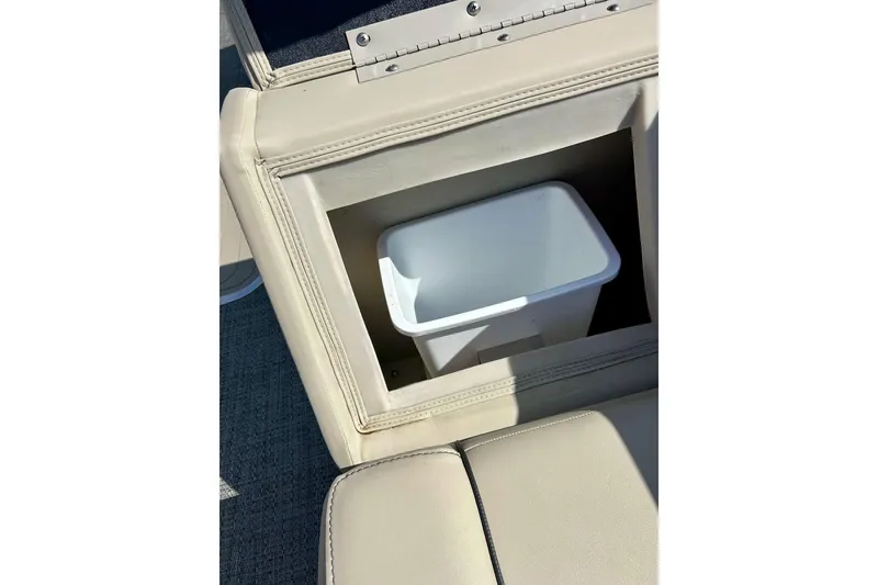 Slide: The Image of 2024 Barletta ARIA 22QC boat seat storage with built-in compartment. - 20