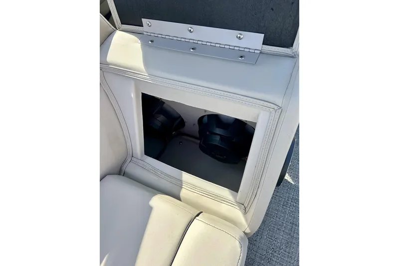 Slide: The Image of 2024 Barletta ARIA 22QC boat seat with built-in storage compartment. - 41