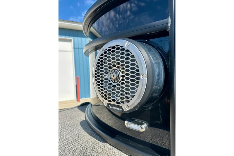 Slide: The Image of 2024 Barletta ARIA 22QC boat speaker detail with Rockford Fosgate grille. - 7
