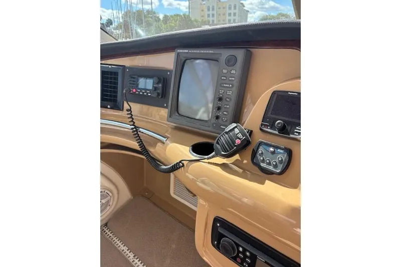 Slide: The Image of Close-up of 2004 Carver 466 Motor Yacht RPM gauge displaying 1465. - 22