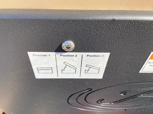 Slide: The Image of Instruction panel on a 2022 Barletta CABRIO C24UC boat showing three seat positions. - 15