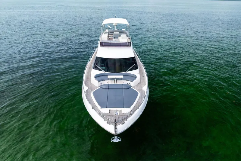 Slide: The Image of 2018 Ferretti Yachts 550 on calm sea, aerial view. - 4