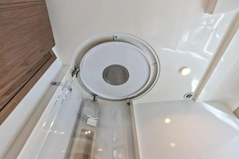 Slide: The Image of Ceiling showerhead in 2018 Ferretti Yachts 550, modern yacht interior design. - 77