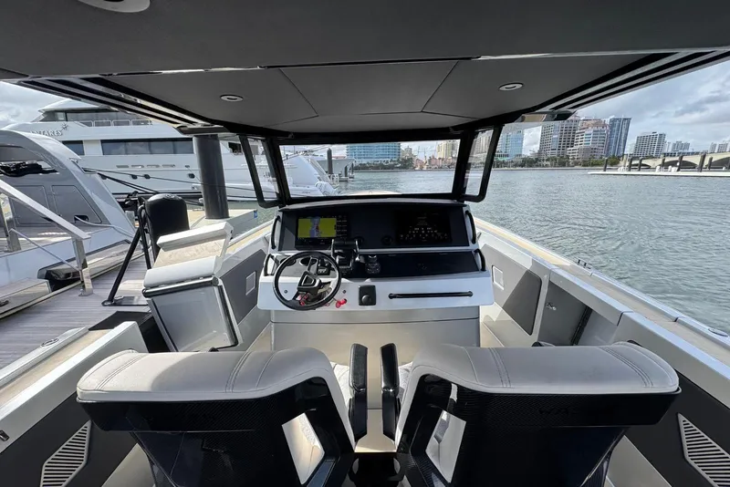 Slide: The Image of Aerial view of 2025 Wajer 38s yacht cruising on open water. - 10