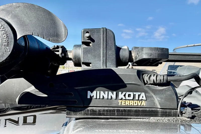 Slide: The Image of Minn Kota Terrova motor on 2017 Crestliner 1850 SPORT FISH boat under blue sky. - 20