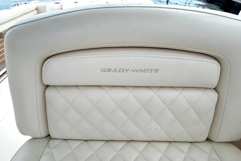 Slide: The Image of 2018 Grady-White Freedom 275 boat seat with quilted leather design. - 19