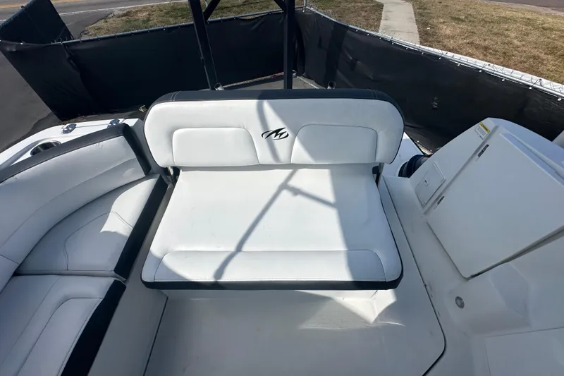 Slide: The Image of Engine compartment of a 2016 Monterey 295 Sport Yacht with a Big Block V8 engine. - 104