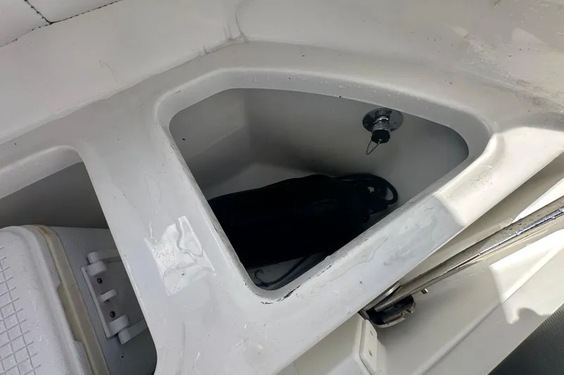 Slide: The Image of Spacious seating area on 2016 Monterey 295 Sport Yacht with white upholstery. - 27