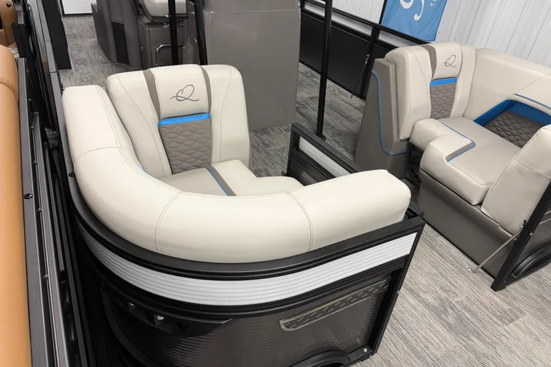 Slide: The Image of Luxurious seating in 2026 Qwest M-Class 22 Pro Sport boat, featuring modern design and comfort. - 2