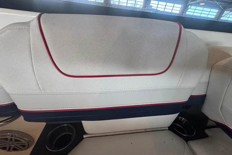 Slide: The Image of Close-up of a 2017 Formula 240 Bowrider's MerCruiser engine and trim tab system. - 48