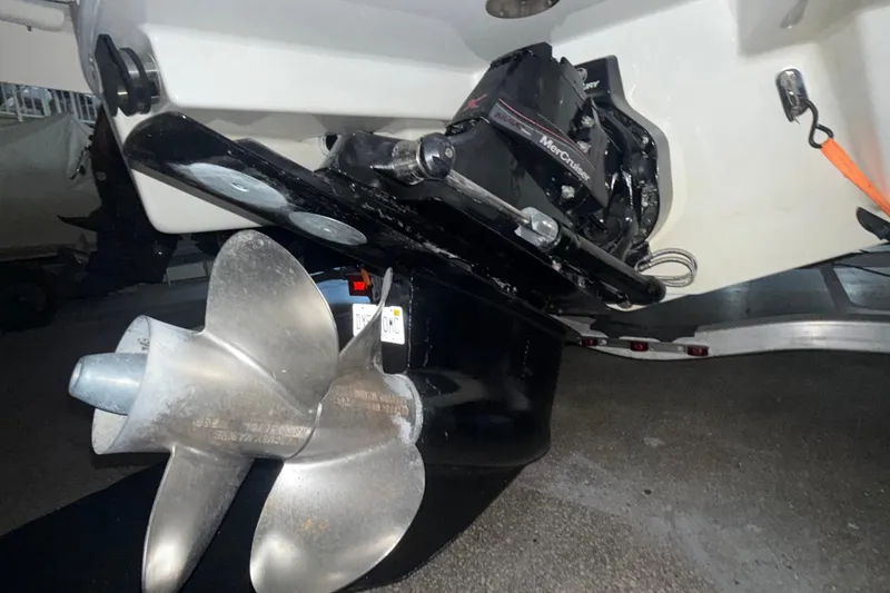 Slide: The Image of 2017 Formula 240 Bowrider boat propeller and MerCruiser engine detail. - 91