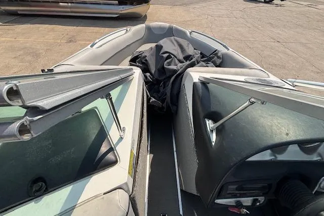 Slide: The Image of 2007 Centurion Air Warrior T5 boat interior with open bow seating and storage. - 10