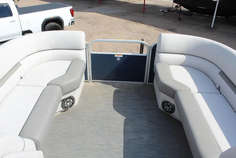 Slide: The Image of 2023 Godfrey Sweetwater 2286 C Sport Tube interior with spacious seating and modern design. - 21