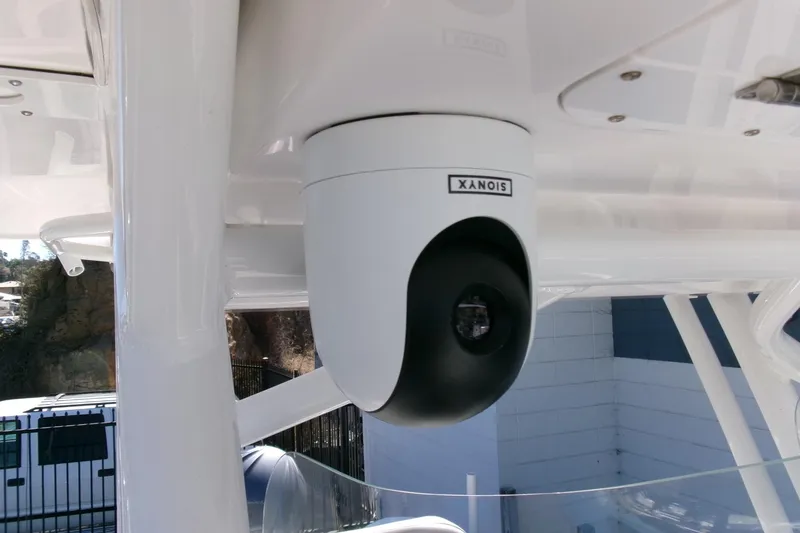 Slide: The Image of Security camera on 2024 Sea Fox 248 Commander boat, mounted under white structure. - 22