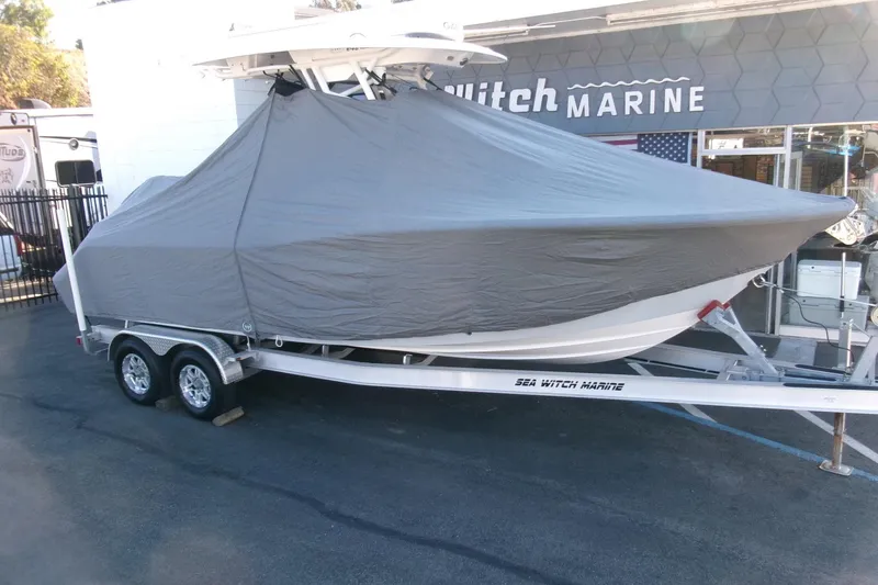 Slide: The Image of 2024 Sea Fox 248 Commander boat covered on trailer at Sea Witch Marine. - 36