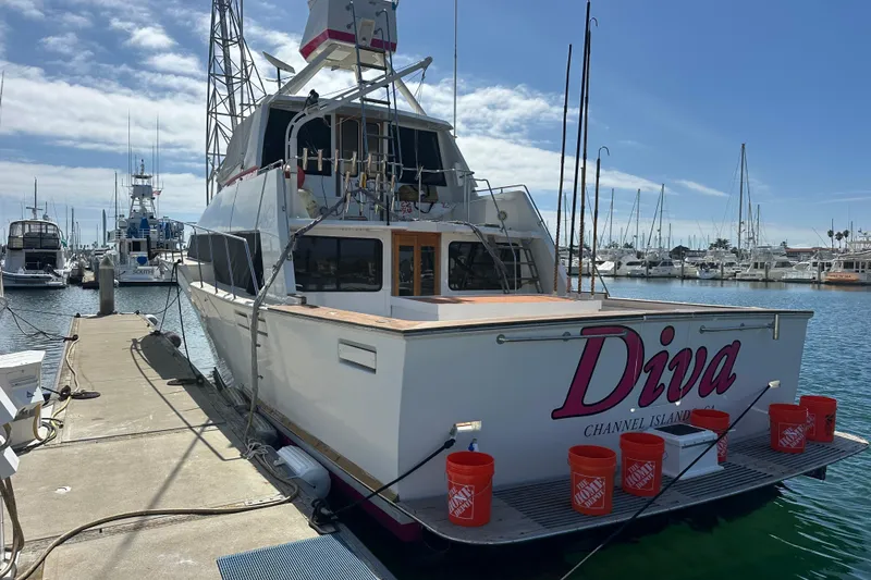 Slide: The Image of 1973 Elliott Yachtfisher with ladder and tower against a clear blue sky. - 8