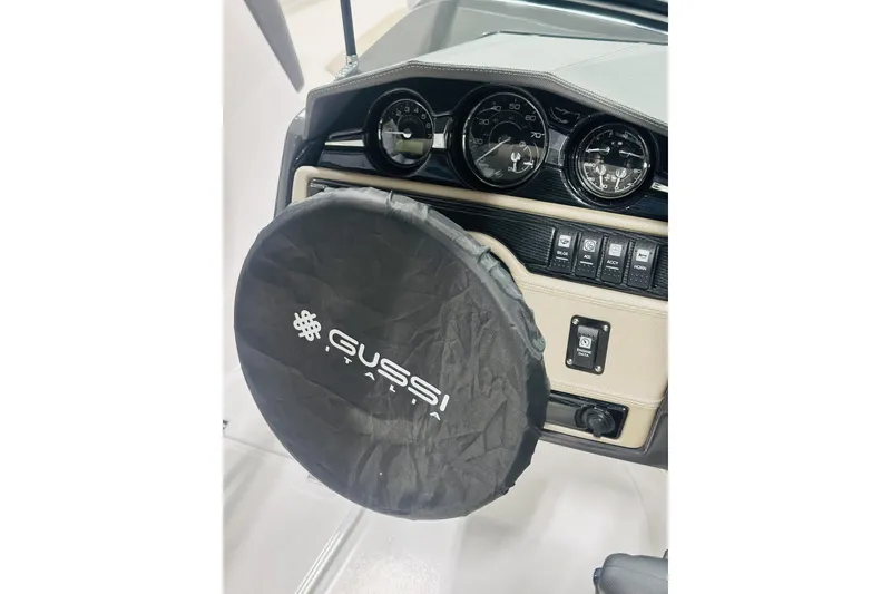 Slide: The Image of 2025 Monterey 224FS dashboard with Gussi Italia steering wheel cover. - 9