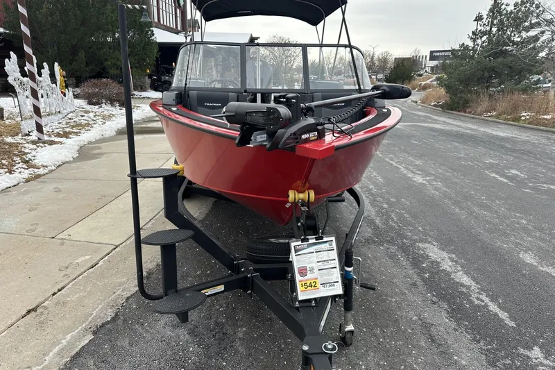 Slide: The Image of 2026 Tracker Targa V-19 Combo boat interior layout, featuring seating and storage compartments. - 6