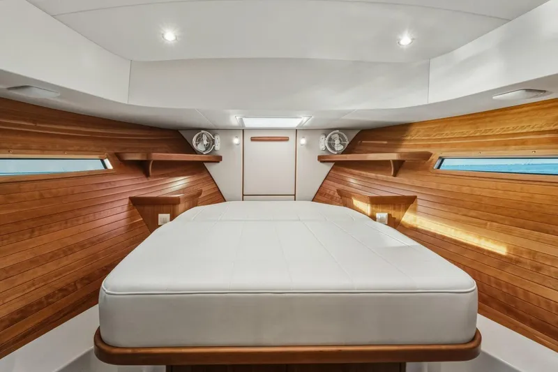 Slide: The Image of Luxurious bathroom in 2025 MJM 42 yacht with wooden accents and modern fixtures. - 19
