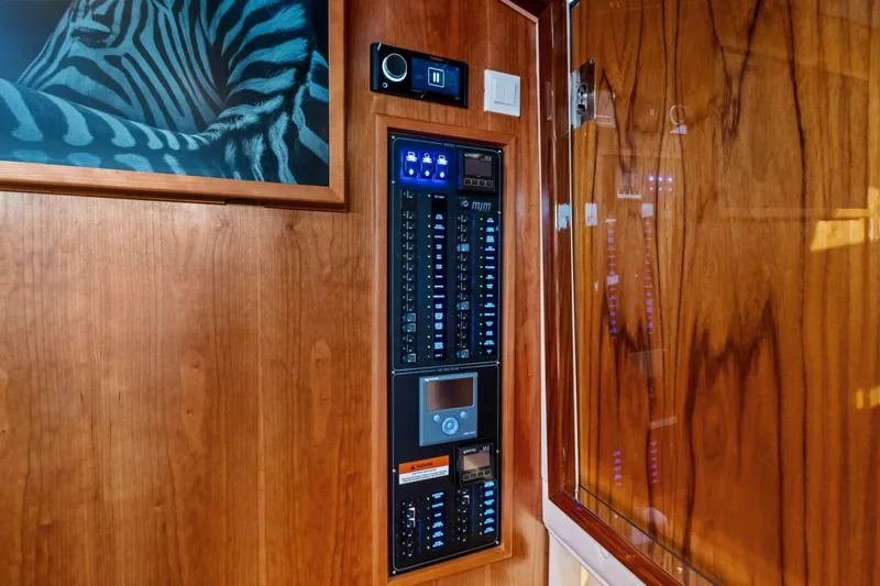 Slide: The Image of Outdoor grill on 2025 MJM 42 yacht, featuring Kenyon electric cooktop. - 27