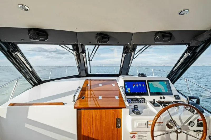 Slide: The Image of Luxurious interior of 2025 MJM 42 yacht with modern amenities and ocean view. - 7