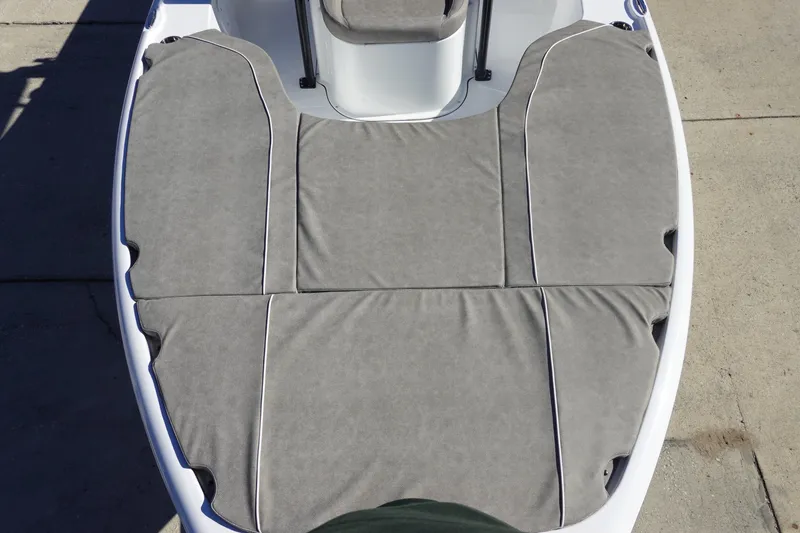 Slide: The Image of 2026 Sea Hunt BX 22 BR boat deck with storage compartments and seating. - 27