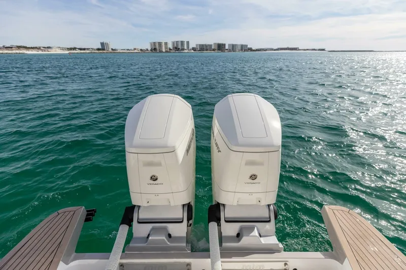 Slide: The Image of Luxurious 2025 MJM 4 yacht interior with open drawers and ocean view. - 26