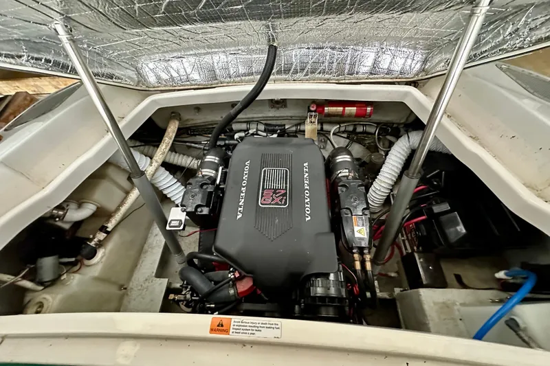 Slide: The Image of Engine compartment of 2003 Chris-Craft Corsair 25 with Volvo Penta engine. - 13