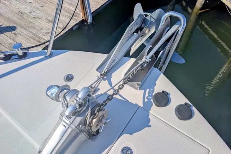 Slide: The Image of Bow of 2015 American Tug 435 with anchor and winch system. - 13