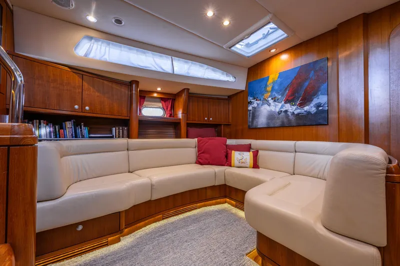 Slide: The Image of Luxurious interior of 2013 Ron Holland 50 yacht with plush seating and modern decor. - 20