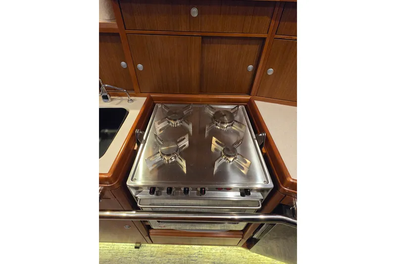 Slide: The Image of Stainless steel stove in Ron Holland 50 yacht kitchen, 2013 model. - 32