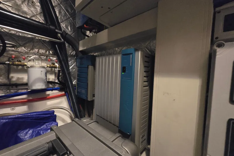 Slide: The Image of Electrical equipment in a Ron Holland 50 yacht engine room, 2013 model. - 43