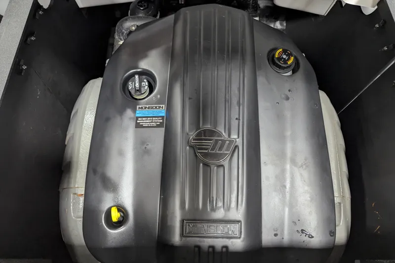 Slide: The Image of 2021 Malibu Wakesetter 22 LSV engine, Monsoon cover, top view. - 19